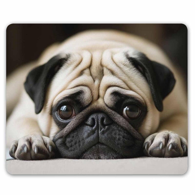 Smooffly Cute Pug Dog Mousepad Custom, Funny Animal Gaming Mouse pad 9.5X7.9 inches - Image 1